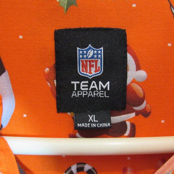 NFL Mens XL Cleveland Browns Christmas Long Sleeve Viscose Orange Novelty Shirt - Picture 3 of 11